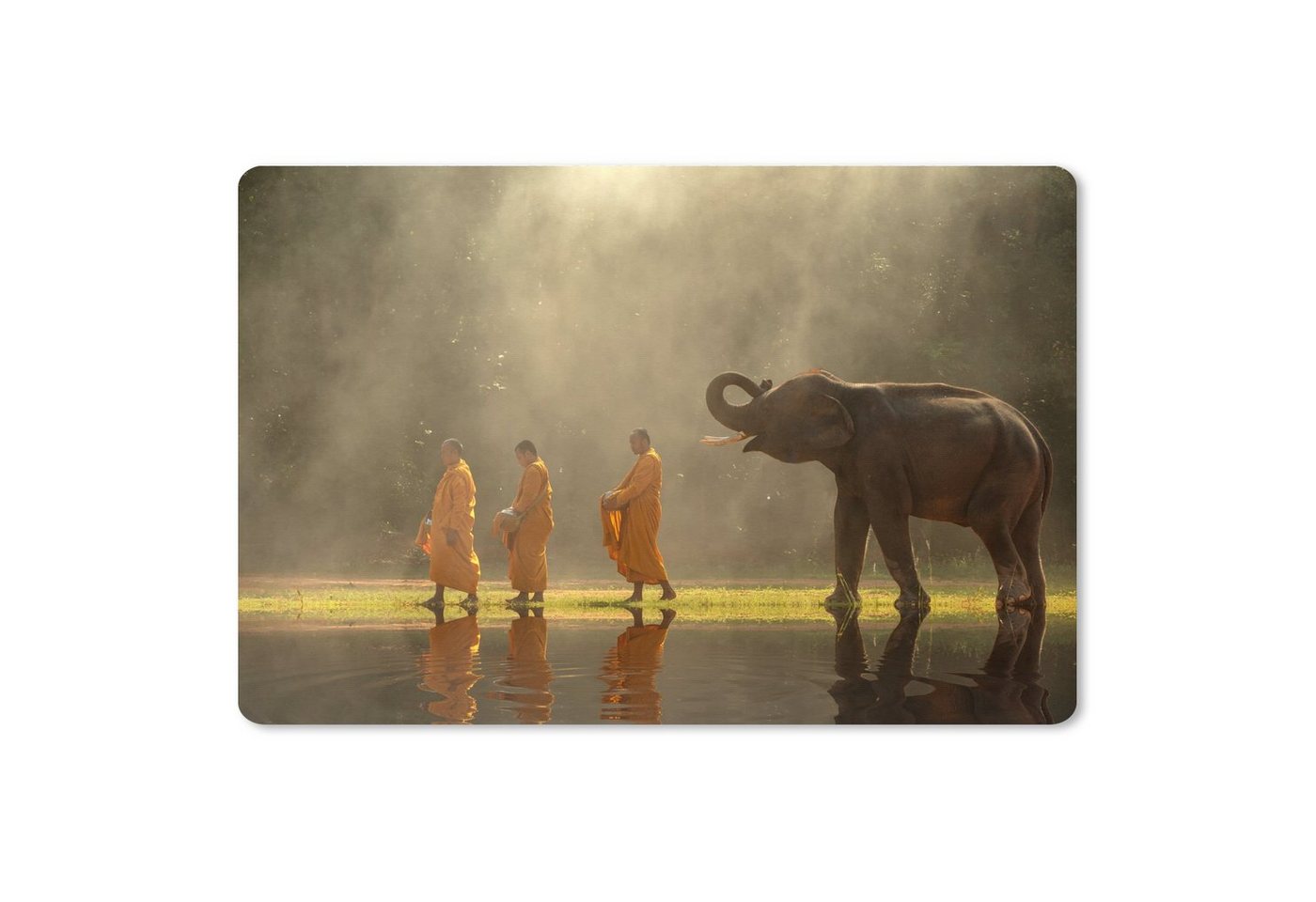 MuchoWow Gaming Mauspad Elefant - Wasser - Tiere - Natur (1-St), Mousepad mit Rutschfester Unterseite, Gaming, 120x80 cm, XXL, Großes von Muchowow