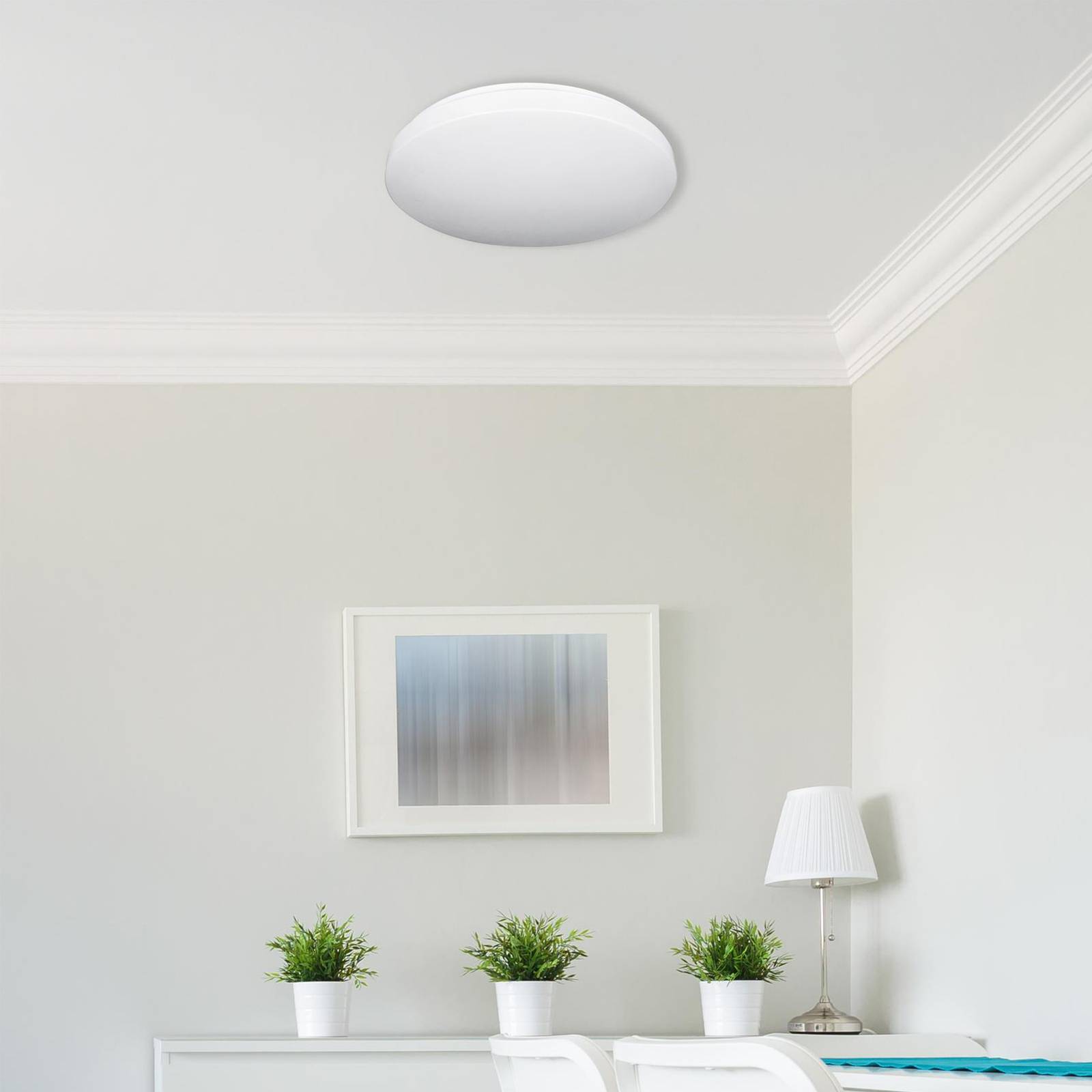 LED-Deckenleuchte Reva, Ø 31 cm, weiß, Kunststoff, Stahl LED-Deckenleuchte Reva, Ø 31 cm, weiß, Kunststoff, Stahl von Müller-Licht