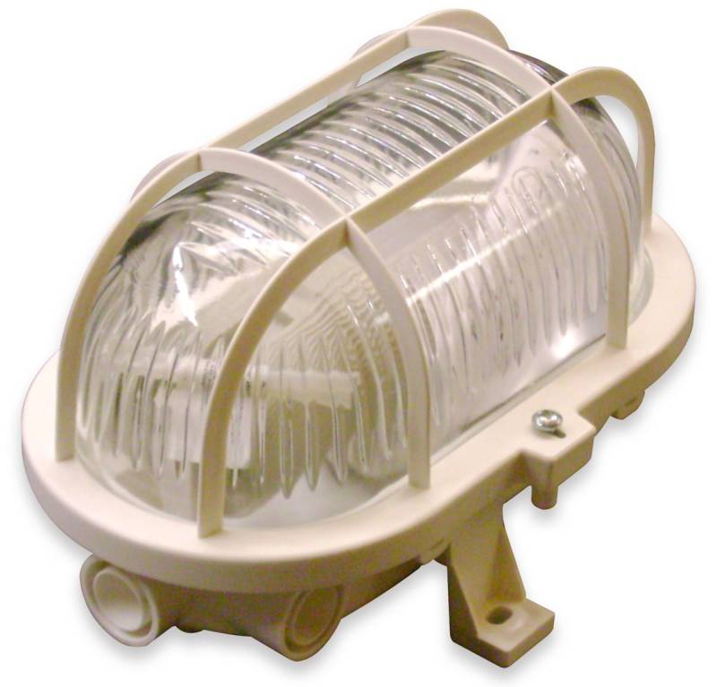 MÜLLER-LICHT Feuchtraumleuchte, 20300022, OVAL Leuchte + Schutzkorb, weiß von Müller-Licht