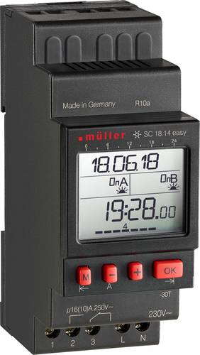 Müller SC 18.14 easy 230V 50-60Hz Hutschienen-Zeitschaltuhr digital 230 V/AC 4000W von Müller