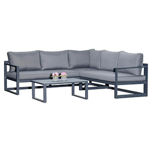 Sunny Smart® Loungegruppe Horizon grau, anthrazit Metall, Aluminium, 11-teilig von Sunny Smart®