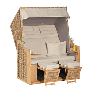 Sunny Smart® Strandkorb Rustikal 34 Z XL taupe, braun Kunststoff, Holz, 9-teilig von Sunny Smart®