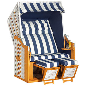 Müsing Strandkorb Sunny Smart Rustikal 34 Z blau, weiß, weiß Kunststoff, Holz, 9-teilig von Müsing