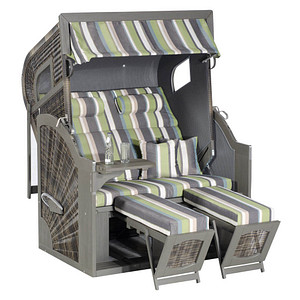 Sunny Smart® Strandkorb Rustikal 405 Z XL bunt, grau Kunststoff, Holz, 9-teilig von Sunny Smart®