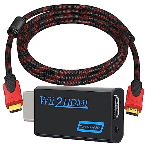 Mueuton Wii HDMI Adapter, Wii zu HDMI Adapter 720P/1080P HD Converter mit 1.5m HDMI Kabel von Mueuton