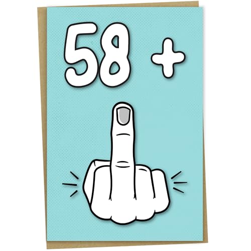 59 Geburtstagskarte 58+1 Lustige Geburtstagskarte für 59 Jahre alte Frauen oder Männer, von Mug Monster