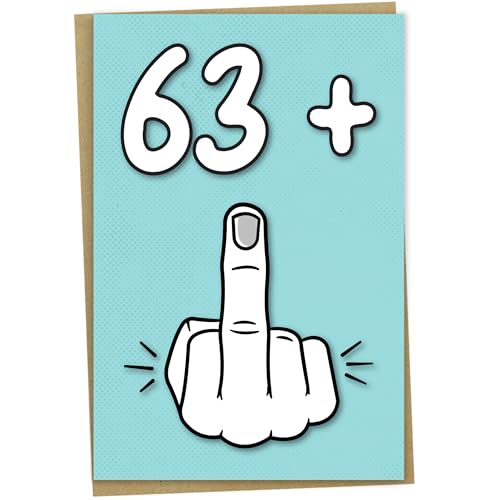 64. Geburtstagskarte 63+1, lustige Geburtstagskarte für 64 Jahre alte Frauen oder Männer, von Mug Monster
