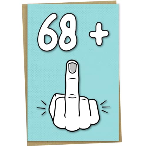 69 Geburtstagskarte 68 + 1, lustige Geburtstagskarte für 69 Jahre alte Frauen oder Männer, von Mug Monster