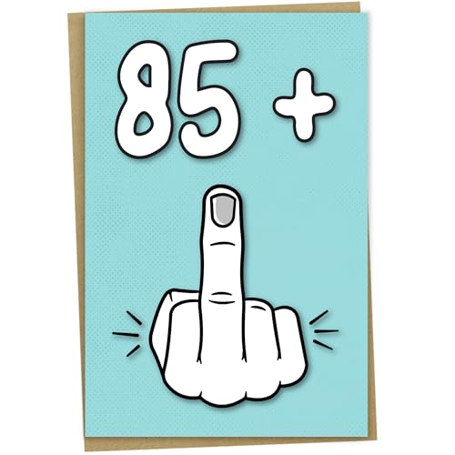 86 Geburtstagskarte 85 + 1 Lustige Geburtstagskarte für 86 Jahre alte Frauen oder Männer, von Mug Monster