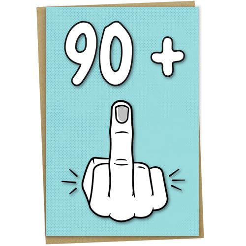 91. Geburtstagskarte 90+1, lustige Geburtstagskarte für 91 Jahre alte Frauen oder Männer, von Mug Monster