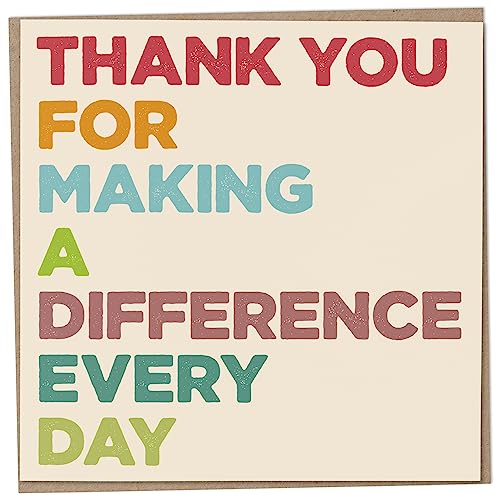 Dankeskarte für Lehrer, Thank You For Making A Difference Every Day, Kindergartenlehrer-Karte, Sekundarlehrer-Karte, Lehrer-Geschenke, Abschiedskarte, Schulabgänger von Mug Monster