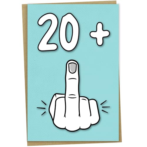 Geburtstagskarte zum 21. Geburtstag, 20 + 1 Today, lustige Geburtstagskarte für 21 Jahre alte Jungen oder Mädchen, innen blanko von Mug Monster