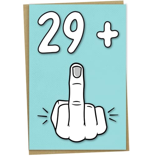 Geburtstagskarte zum 30. Geburtstag, 29 + 1 Today, lustige Geburtstagskarte für 30 Jahre alte Frauen oder Männer, innen blanko von Mug Monster