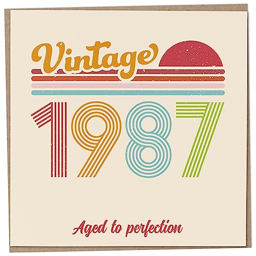 Geburtstagskarte zum 36. Geburtstag – Vintage 1987 Aged to Perfection, lustige Grußkarte für Männer und Frauen, Geburtstagskarten für Frauen, Geburtstagskarten für Männer, Schwester Geburtstagskarte, von Mug Monster