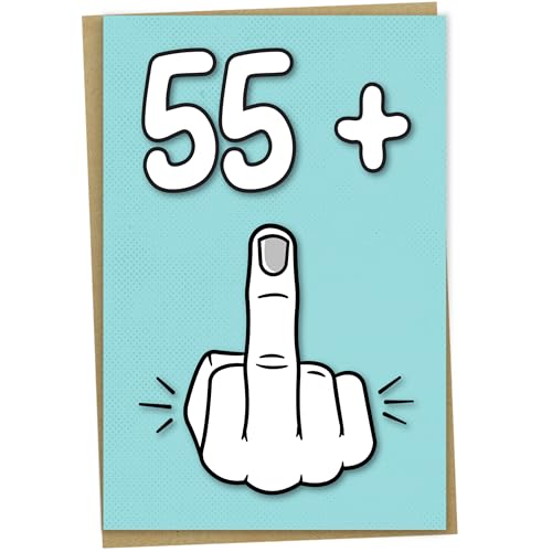 Geburtstagskarte zum 56. Geburtstag, 55 + 1, lustige Geburtstagskarte für 56 Jahre alte Frauen oder Männer, 12,7 x 17,8 cm von Mug Monster