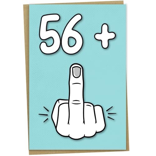 Geburtstagskarte zum 57. Geburtstag, 56 + 1, lustige Geburtstagskarte für 57 Jahre alte Frauen oder Männer, 12,7 x 17,8 cm von Mug Monster