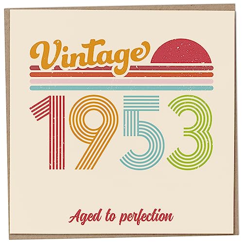 Geburtstagskarte zum 70. Geburtstag – Vintage 1953 Aged to Perfection, lustige Grußkarte für Männer und Frauen, Geburtstagskarten für Frauen, Geburtstagskarten für Männer, Schwester Geburtstagskarte, von Mug Monster
