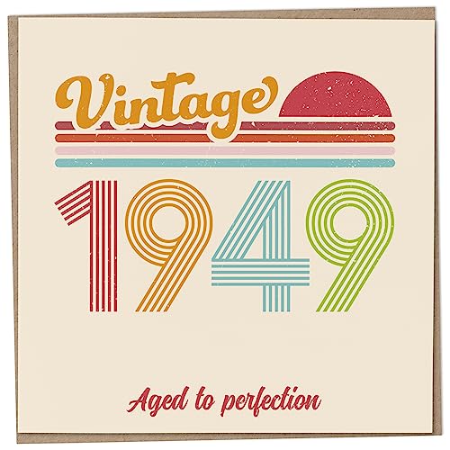 Geburtstagskarte zum 74. Geburtstag – Vintage 1949 Aged to Perfection, lustige Grußkarte für Männer und Frauen, Geburtstagskarten für Frauen, Geburtstagskarten für Männer, Schwester Geburtstagskarte, von Mug Monster