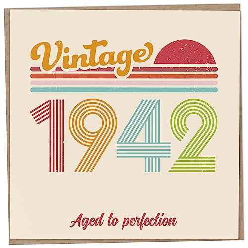 Geburtstagskarte zum 81. Geburtstag – Vintage 1942 Aged to Perfection, lustige Grußkarte für Männer und Frauen, Geburtstagskarten für Frauen, Geburtstagskarten für Männer, Schwester Geburtstagskarte, von Mug Monster