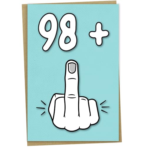 Geburtstagskarte zum 99. Geburtstag, 98 + 1, lustige Geburtstagskarte für 99 Jahre alte Frauen oder Männer, 12,7 x 17,8 cm von Mug Monster