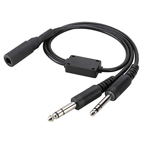 Mugast U 174 Headset Adapter,Tragbares Kopfhörer Adapterkabel für Hubschrauber zur General Aviation Dual Plugs - David Clark AVCOMM von Mugast