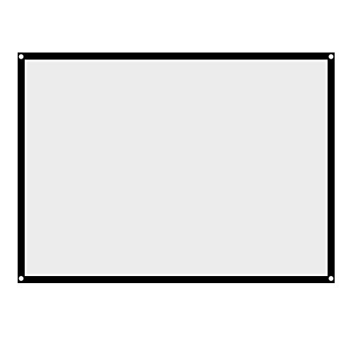 Rolloleinwand Beamer Leinwand,Tragbar Projektion Leinwand 60-100 Zoll Faltbare Beamerleinwand,Projektionswand Leinwand 4: 3 Heimkino Projektionsfläche für Outdoor-Camping-Film(100 Zoll) von Mugast