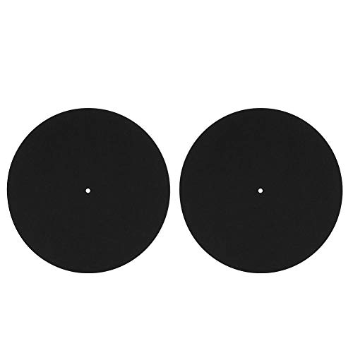 Mugast Schallplattenmatte, 2 STK. 12-Zoll-Schallplattenspieler-Plattenteller-Ersatzmatte für Schallplatten aus Filz, Schwarz Mugast Schallplattenmatte, 2 STK. 12-Zoll-Schallplattenspieler-Plattenteller-Ersatzmatte für Schallplatten aus Filz, Schwarz von Mugast