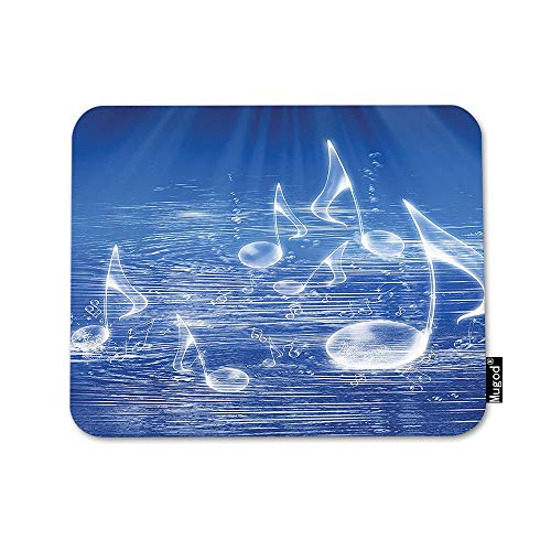Mugod Musik-Mauspad, magisches Wasser mit niedlichen, musikalischen, fröhlichen Noten, blau-weiß, Mauspad, rutschfeste Gummiunterseite, Mauspad für Computer, Laptop, PC, Gaming, Arbeit, Büro und Mugod Musik-Mauspad, magisches Wasser mit niedlichen, musikalischen, fröhlichen Noten, blau-weiß, Mauspad, rutschfeste Gummiunterseite, Mauspad für Computer, Laptop, PC, Gaming, Arbeit, Büro und von Mugod