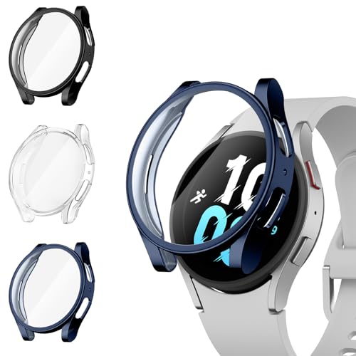 Mugust【3 Stück】Schutzhülle für Samsung Galaxy Watch 4 40mm Schutzhülle mit Schutzfolie, TPU Ultradünner Vollschutz Gehäuse Schutz Hülle für Samsung Watch 5 40mm (Schwarz+Transparent+Mitternachtsblau) Mugust【3 Stück】Schutzhülle für Samsung Galaxy Watch 4 40mm Schutzhülle mit Schutzfolie, TPU Ultradünner Vollschutz Gehäuse Schutz Hülle für Samsung Watch 5 40mm (Schwarz+Transparent+Mitternachtsblau) von Mugust