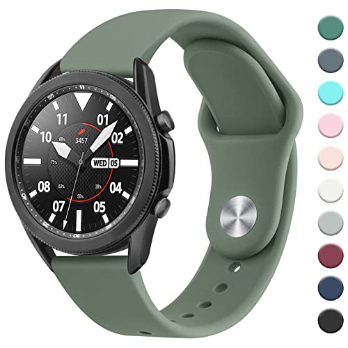 Mugust Armband Kompatibel mit Samsung Galaxy Watch 3 45mm / Galaxy Watch 46mm / Samsung Gear S3 Frontier/Gear S3 Classic, 22mm Wasserdichtes und Langlebiges Silikon Sport Armbänder (Olivgrün) von Mugust