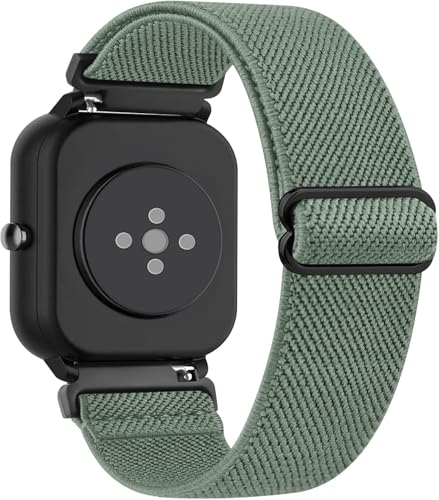 Mugust Armband für Amazfit GTS 2 Mini/Amazfit GTS 4 Mini Armband für Damen und Herren,Nylon Ersatzarmband mit Amazfit GTS 2/GTS 3/GTS 4/GTS 2e/GTS (Kieferngrün) von Mugust