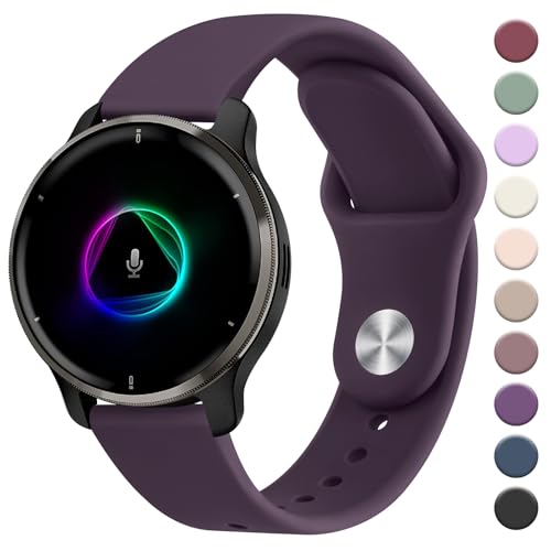 Mugust Armband für Garmin Venu/Venu 2 Plus/Venu Sq/Venu Sq 2 Music für Damen Herren, 20mm Silikon Armbänder Classic Sport Ersatz Uhrenarmband für Garmin Venu Sq 2 Armband, Dunkle Kirsche Mugust Armband für Garmin Venu/Venu 2 Plus/Venu Sq/Venu Sq 2 Music für Damen Herren, 20mm Silikon Armbänder Classic Sport Ersatz Uhrenarmband für Garmin Venu Sq 2 Armband, Dunkle Kirsche von Mugust