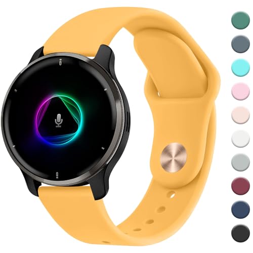 Mugust Armband für Garmin Venu/Venu 2 Plus/Venu Sq/Venu Sq 2 Music für Damen Herren, 20mm Silikon Armbänder Classic Sport Ersatz Uhrenarmband für Garmin Venu Sq 2 Armband, Kurkuma Mugust Armband für Garmin Venu/Venu 2 Plus/Venu Sq/Venu Sq 2 Music für Damen Herren, 20mm Silikon Armbänder Classic Sport Ersatz Uhrenarmband für Garmin Venu Sq 2 Armband, Kurkuma von Mugust