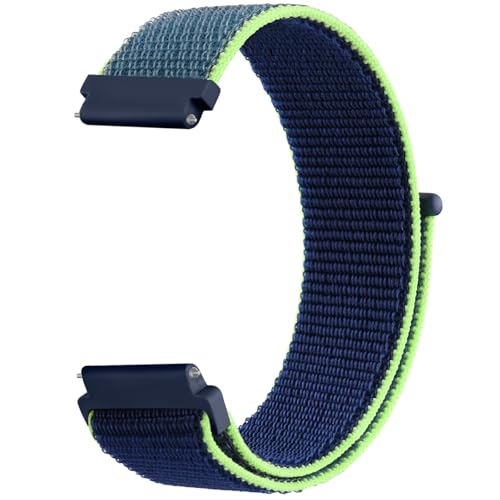 Mugust Armband für Garmin Venu 2 Armband/Garmin Venu 3 Armband, 22mm Nylon Ersatzarmband mit Garmin Vivoactive 4/Forerunner 255/Forerunner 265 Armband (Blaue Limette) von Mugust