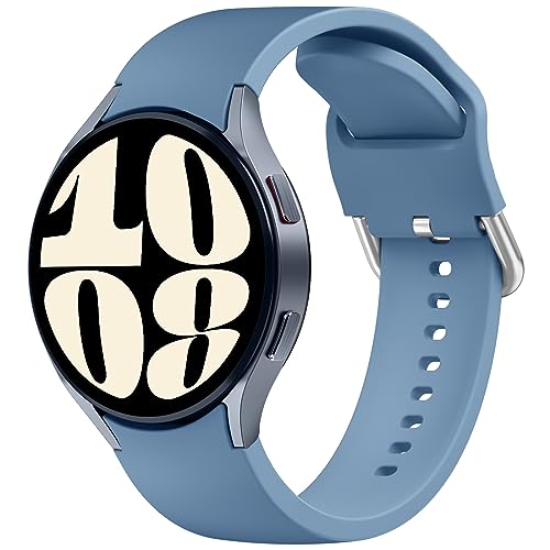 Mugust Armband für Samsung Galaxy Watch 4/5/6, 40 mm, 44 mm, für Damen, weiches Silikon, Ersatzarmbänder für Watch 5 Pro 45 mm / Watch 6 Classic 43 mm 47 mm / Watch 4 Classic 42 mm 46 mm (Grau) von Mugust