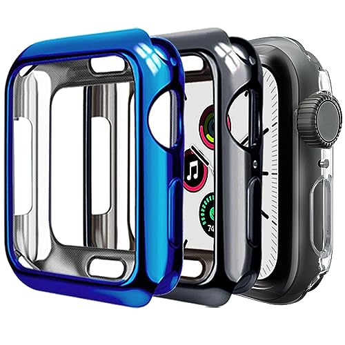 Mugust Compatible with Versa 4 Screen Protector Case, [3 Pack] Soft TPU Bumper Full Around Protective Cover for Versa 4 & Sense2 Smartwatch Accessories von Mugust