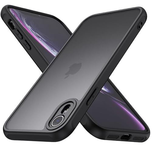 Mugust Matt Hülle für iPhone XR 6,1 Zoll, Handyhülle Mattierte Durchscheinende Rückseite Schutzhülle für iPhone XR (Schwarz) von Mugust