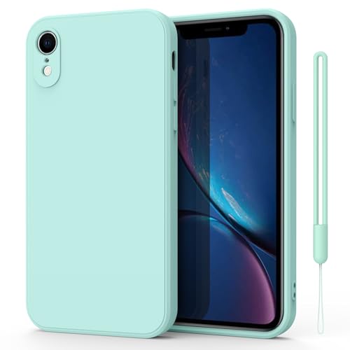 Mugust Schutzhülle für iPhone XR Hülle, Ultradünne Weiche Flüssigsilikon Hülle, Vollständige Schutzhülle für iPhone XR (Helles Cyan) von Mugust