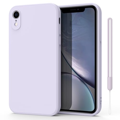 Mugust Schutzhülle für iPhone XR Hülle, Ultradünne Weiche Flüssigsilikon Hülle, Vollständige Schutzhülle für iPhone XR (Helles Lila) von Mugust