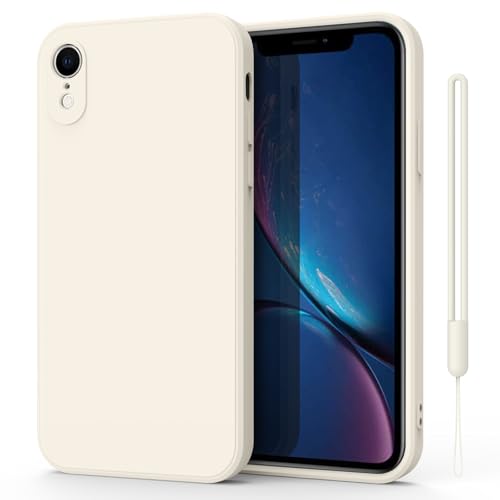 Mugust Schutzhülle für iPhone XR Hülle, Ultradünne Weiche Flüssigsilikon Hülle, Vollständige Schutzhülle für iPhone XR (Milchig weiß) von Mugust