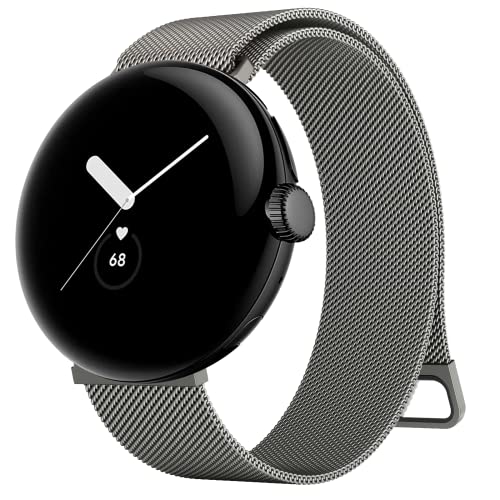 Mugust Magnetisches Edelstahl Armband für Google Pixel Watch 2 und 1 - Herren und Damen Metall Ersatzband (Grau) von Mugust