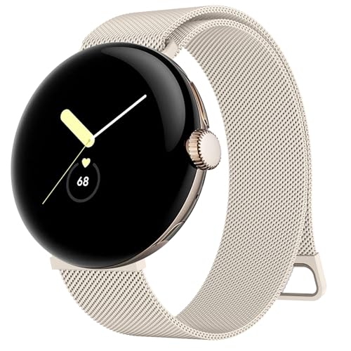 Mugust Google Pixel Watch Armband - Magnetisches Edelstahl Ersatzband für Pixel Watch 2/1 - Für Herren und Damen (Sternenlicht) von Mugust