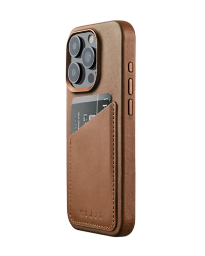 Mujjo Leather Wallet Case iPhone 15 Pro braun von Mujjo