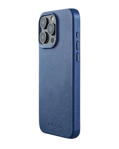 Mujjo Leder-Handyhülle, passend für iPhone 15 Pro Max, MagSafe-kompatibel, hochwertiges europäisches Leder, verbesserter Handy- und Kameraobjektivschutz, hergestellt aus recyceltem Material, schlankes von Mujjo