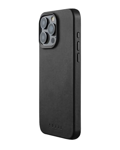 Mujjo Leder-Handyhülle, passend für iPhone 15 Pro Max, MagSafe-kompatibel, hochwertiges europäisches Leder, verbesserter Handy- und Kameraobjektivschutz, hergestellt aus recycelten Materialien, von Mujjo