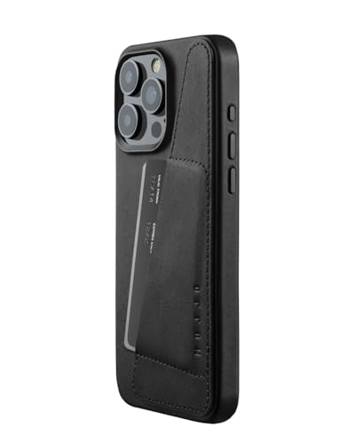 Mujjo Lederhülle Wallet iPhone 15 Pro Max schwarz von Mujjo