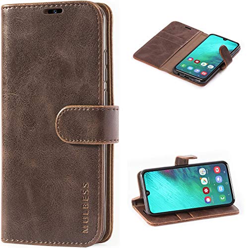 Mulbess Handyhülle für Samsung Galaxy A40 Hülle Leder, Samsung Galaxy A40 Handy Hüllen, Vintage Flip Handytasche Schutzhülle für Samsung Galaxy A40 Case, Kaffee Braun von Mulbess