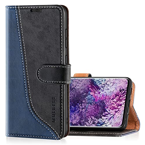 Mulbess Handyhülle für Samsung Galaxy S20 Plus 4G / 5G Leder Hülle, Ledertasche mit Bookstyle, TPU Stoßfeste, Magnetverschluss, Aufstellfunktion, Stilvoll Schwarz von Mulbess