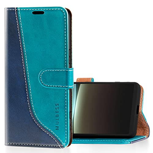 Mulbess Handyhülle für Sony Xperia 5 IV 5G Hülle Leder, Magnet Klapphülle, Lederhülle mit Kartenfach, Flip Case Etui Handytasche Schutzhülle, Stilvoll Mint Blau von Mulbess