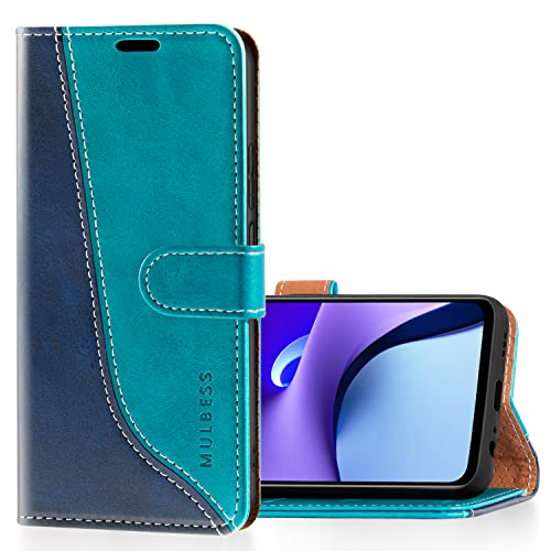 Mulbess für Xiaomi Redmi Note 9T Hülle, Handyülle Leder mit Kartenfach, Klapphülle mit Magnetverschluss, Flip Case Etui Handytasche Schutzhülle, Stilvoll Mint Blau von Mulbess